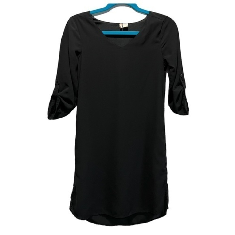 Japna Shirt Dress Black Tab Sleeve